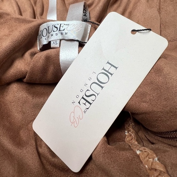 NWT HOUSE OF CB Alanis Cooper Vegan Suede Sleeveless Dress XS - Picture 11 of 12